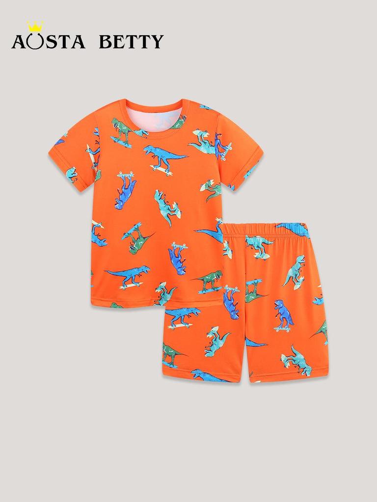 European & American Children's Casual Summer 2-Piece Home Wear Set: Fashion Shorts for Boys