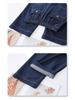 Women's Dark Blue High-Waisted Slimming Jeans - Spring/Autumn 2025 Style, Loose Straight-Leg with Narrow and Wide-Leg Options