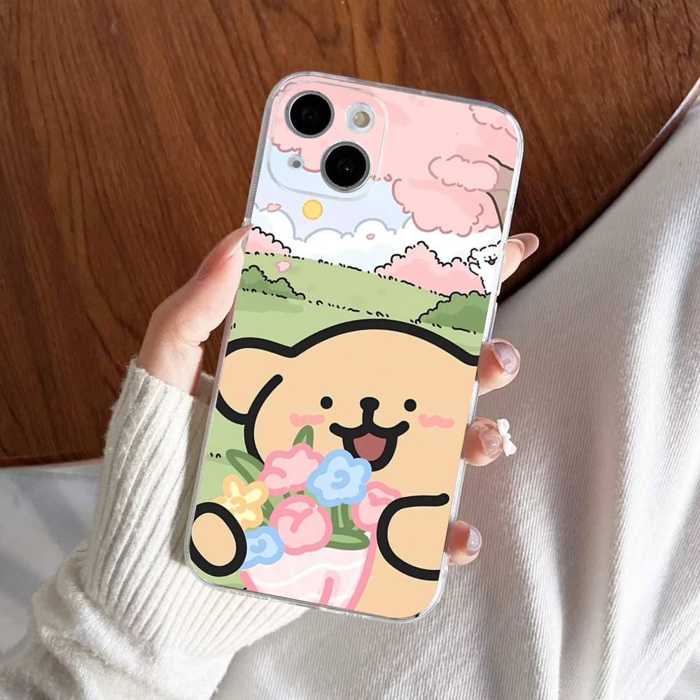 

Maltese Cute Line Puppy Dog For IPhone 17 16 15 14 13 12 11 Pro Max Plus Transparent Soft TPU Phone Cover iPhone 16