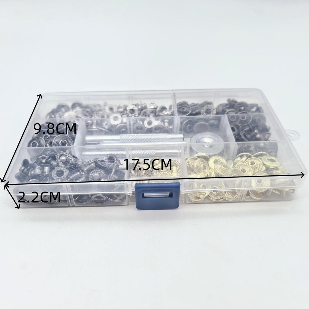 Metal Four-Hole Snap Fastener Tool Set with Four-Color Invisible Mother-Child Buckle (100 Pieces, Types 831 & 633)
