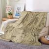 1PC MIDDLE EARTH map printing, skin -friendly, warm, soft, four seasons, family offices, family offices thicken flavor blankets