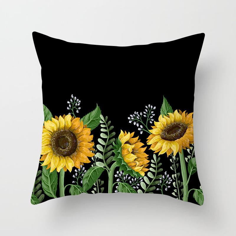 New Spring And Summer Sunflower Sunflower Pillow Case Home Sofa Pillow Does Not Include Core Floral Cushion Cover Quality