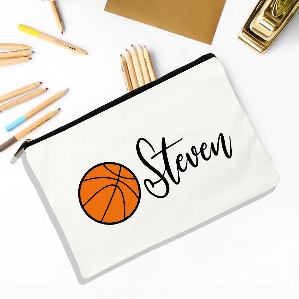 Personalised Football Pencil Bag Custom Name Pencil Case School Stationery Supplies Storage Bags Christmas Birthday Gift for Kid