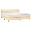 Maison Exclusive - Bed Slat Base with Cream Mattress 160x200 Cm Fabric