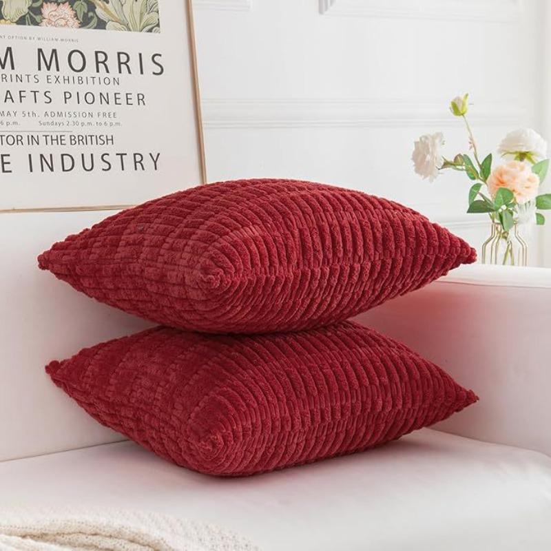 Soft Throw Pillow Covers Knitting Fur Solid Color Sofa Cushion Cover Waist Pillow Case Pillow Case Protector Office Sofa