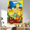 Cute Cartoon The SSimpsons Party Vinyl Backdrops Background Wall Cloth Baby Shower Kids Birthday Party Decoration