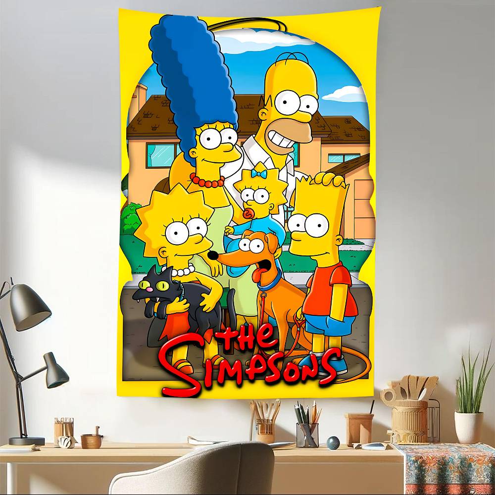 Cute Cartoon The SSimpsons Party Vinyl Backdrops Background Wall Cloth Baby Shower Kids Birthday Party Decoration