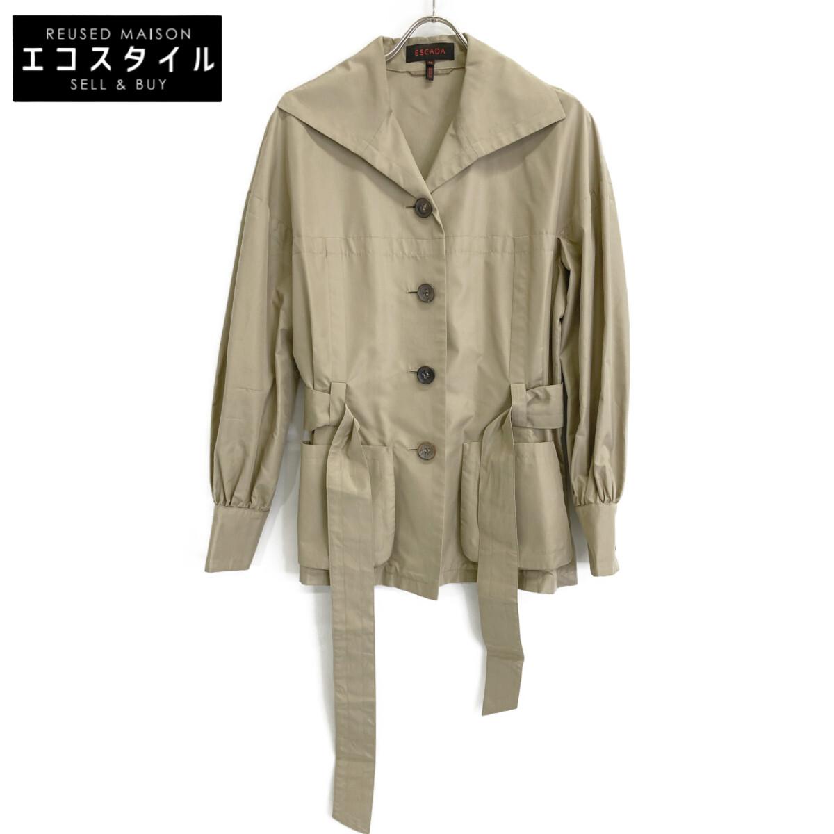 

ESCADA Бежевый шелковый жакет с поясом Жакет 38 бежевыйБ/у