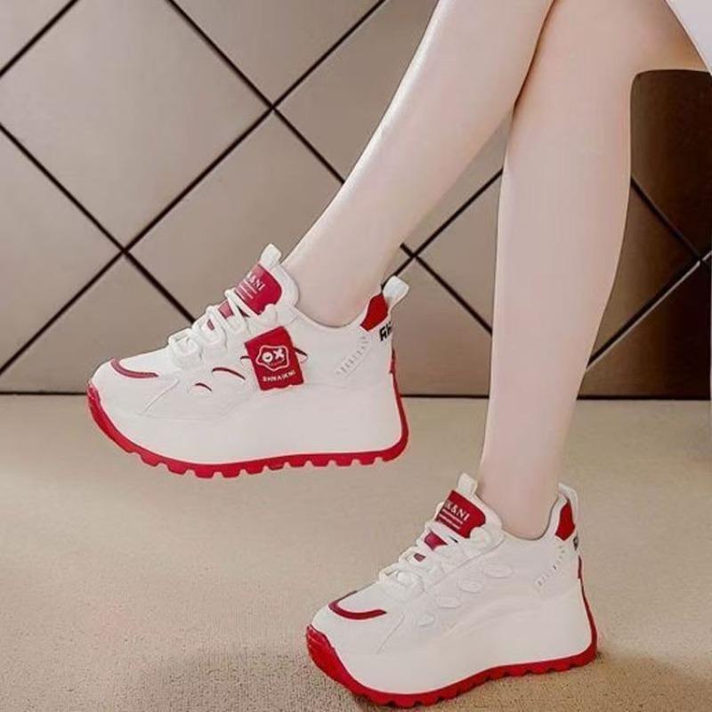 New Height-increasing Thick-soled Dad Shoes, Fashionable and Versatile Soft Leather Casual Shoes for Women