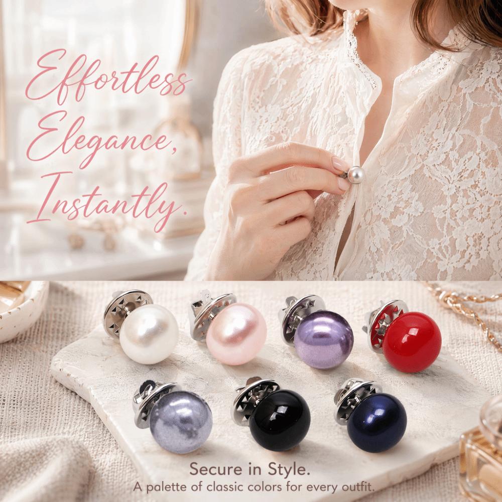 Detachable Cardigan Buckle Adjustable Button Brooches Imitation Pearl Brooch Shirt Cardigan Shawl