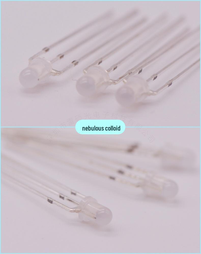 Frosted 3mm Red & Blue Dual-Color High-Brightness LED Indicator Light (Common Anode)
