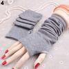 Women's Knitted Solid Fingerless Gloves Soft Warm Autumn Wrist Arm Long Mittens