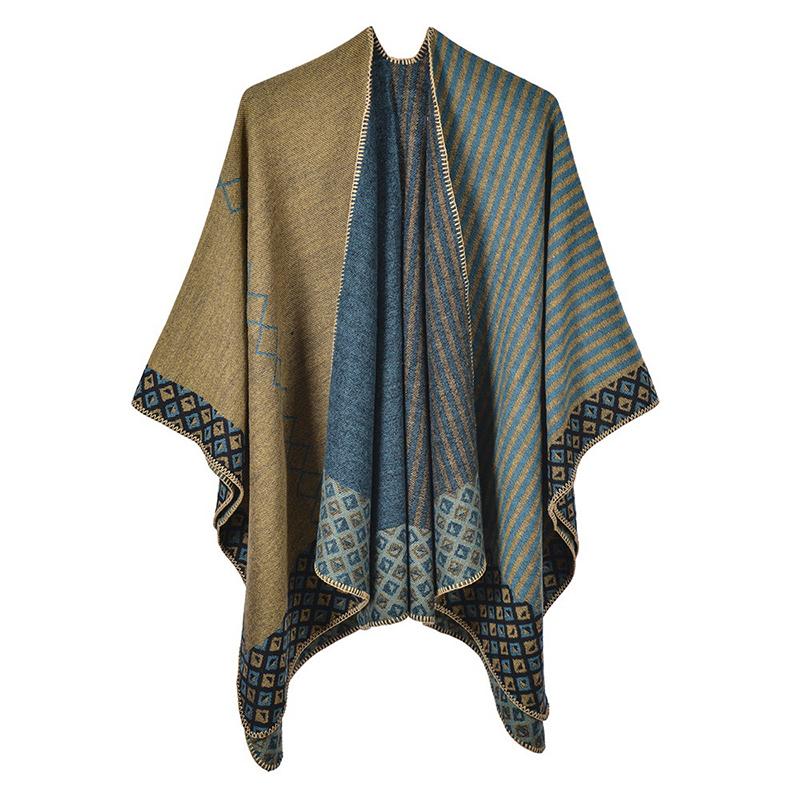 Design Imitation Cashmere Women Scarf Winter Poncho Blanket Thick Wrap Shawls Capa Para Mujer Pashmina Chales Echarpe Hiver Luxe