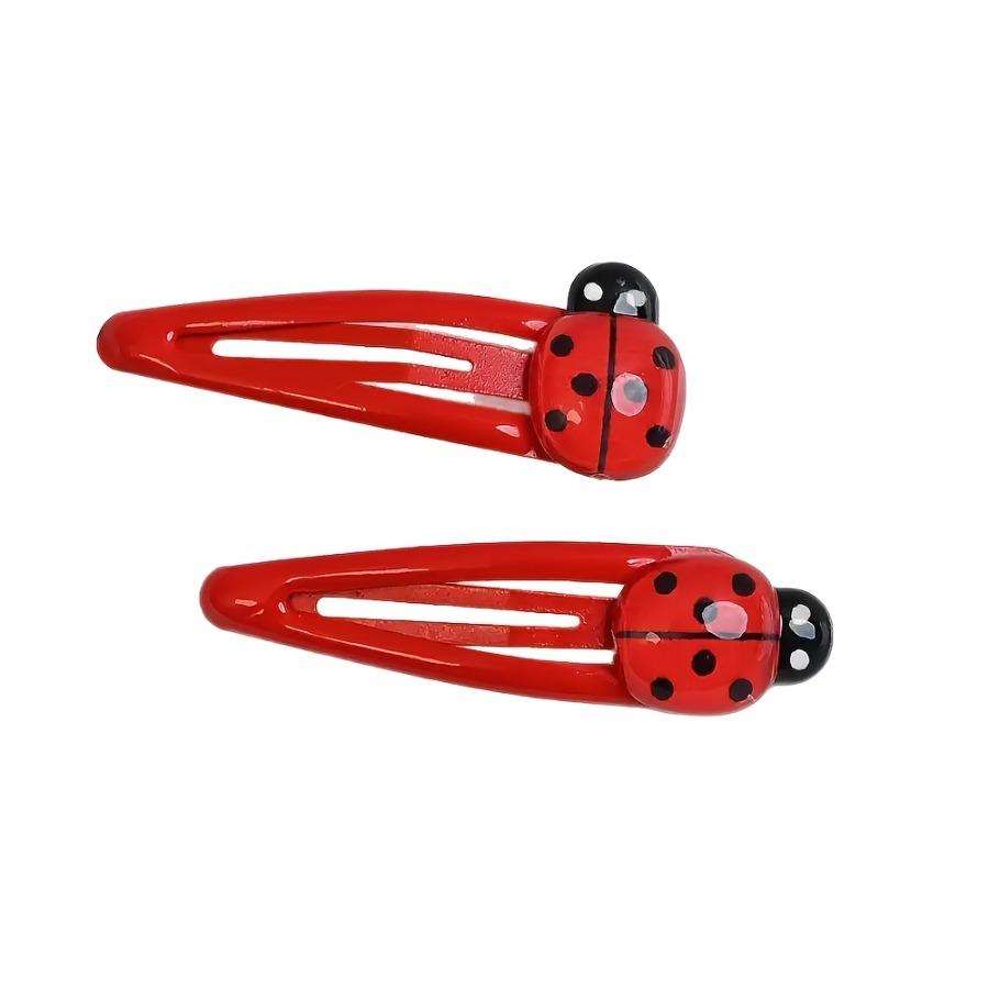 4 Ladybug Hair Clips, Red Hair Clips, Animal-Shaped Hair Accessories for and Women, Hair Ornaments, Insect Hair Clips, Back-to-School Hairstyles