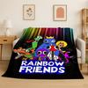 Game R-Rainbow Friends Cartoon Flannel Blanket Soft Warm Throw Blanket for Bedroom Living Room Bed Travel Camping Picnic Kid
