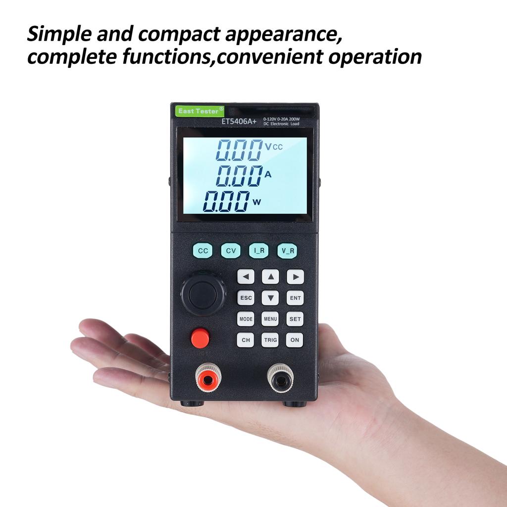 East Tester ET5406A+ 200W 0-120V 0-20A Programmable DC Electronic Load Tester 1mV1mA Mini Battery