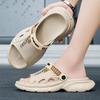 Sandals summer new men's breathable deodorant thick bottom stepping on shit feeling two wear one-word drag outdoor travel seaside tide drag
