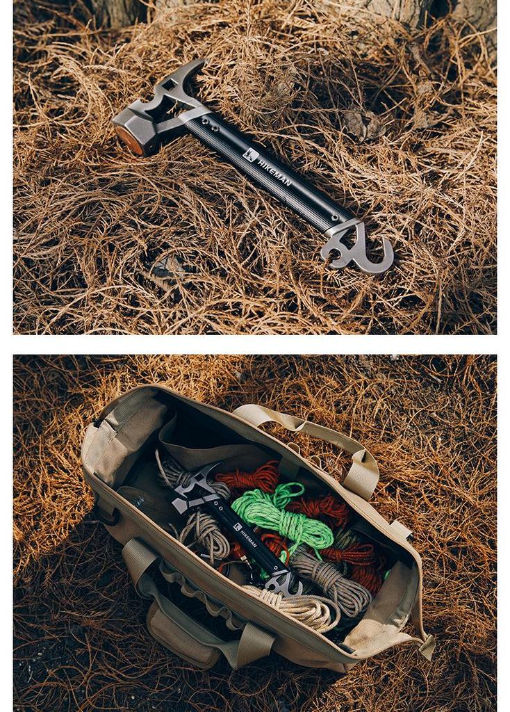 Multi-functional Outdoor Camping Hammer: Tent Peg Hammer, Nail Puller, Bottle Opener, Survival Tool.