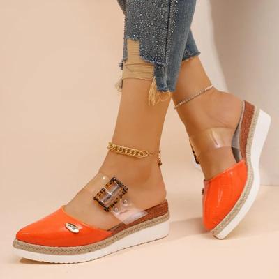 Chaussures à la mode pour femmes 2024 Nouvelle marque d'été Sandales à bout fermé pour femmes Vente chaude Sandales décontractées pour femmes Chaussures à plateforme à bout rond à enfiler