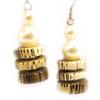 Les Trésors De Lily [L5202] - Designer Earrings 'Kilimanjaro' Beige Wood