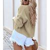 Ladies Casual Wrap Shoulder Autumn Winter New Style Outerwear Sweater Short Jacket Pure Color Open Cardigan Top