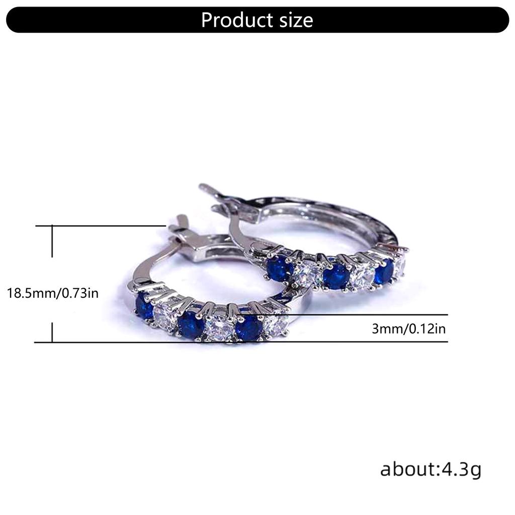 Stylish Cubic Zirconia Stud Earrings Fashionable Copper Earrings Jewelry Highlighting Colorful Zirconia Embellishment