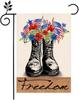 July 4th Happy Garden Ag, 12x18 Inch Double-sided printing,Freedom Boots Garden Ag Independence Day Garden Ag, Outdoor EEL