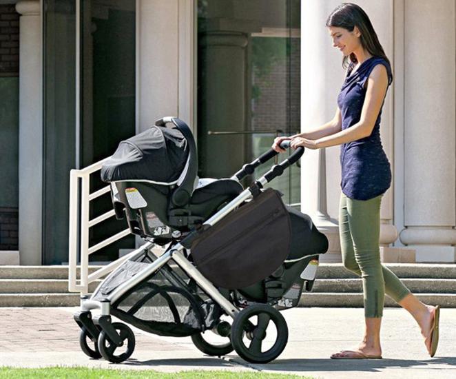 pram with side storage