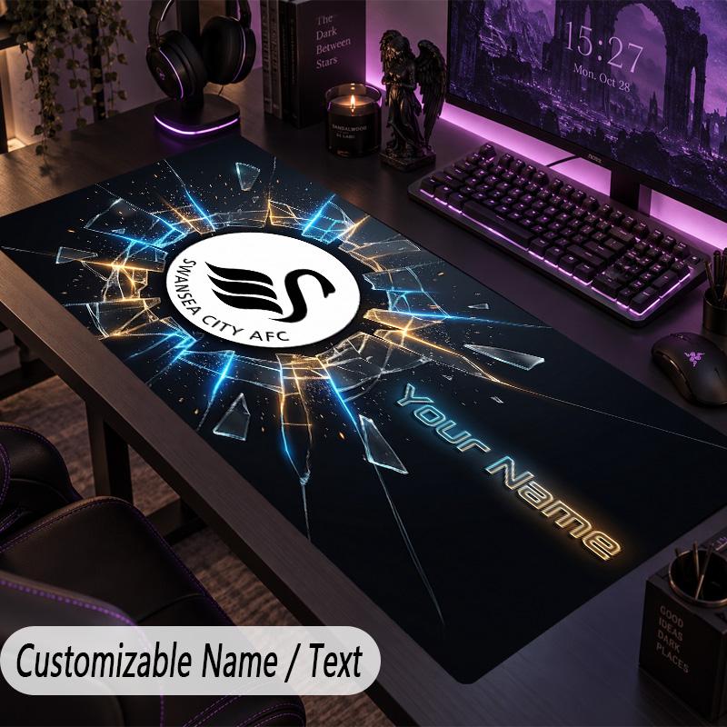 Large Mouse PadSwansea City FC Custom Name Text Personalized Desk Mat Non Slip Gaming Pad