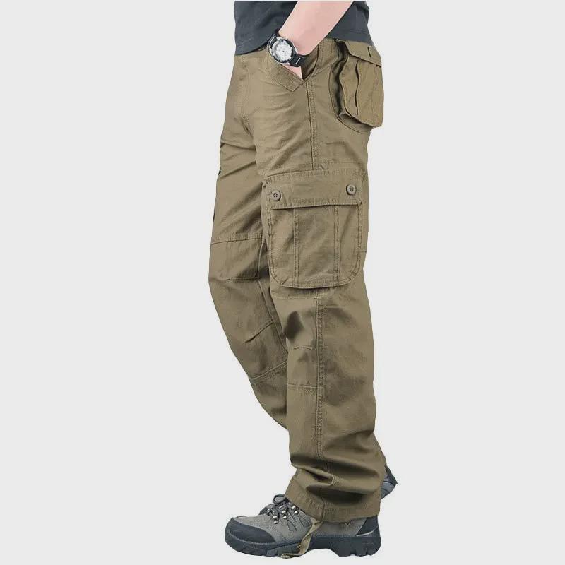 Pánské outdoorové kalhoty volného střihu s mnoha kapsami