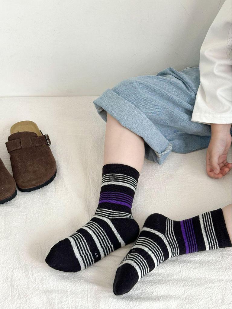 Дитячі осінні шкарпетки до середини гомілки з мультяшними горошками - Універсальний корейський стиль для хлопчиків та дівчаток