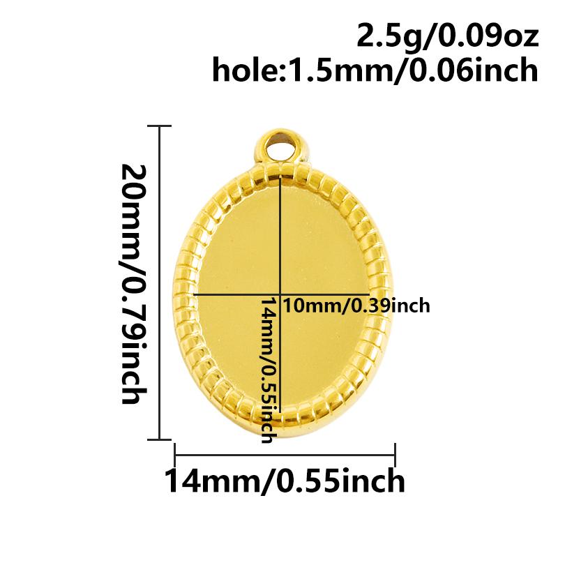 6 Stück Herz Quadrat Wassertropfen Oval Cabochon Basis Fassung Anhänger Edelstahl Charms Für Schmuckherstellung Großhandel DIY Materialien