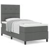 VidaXL Lit box spring avec matelas gris foncé 100x200 cm tissu 3339365