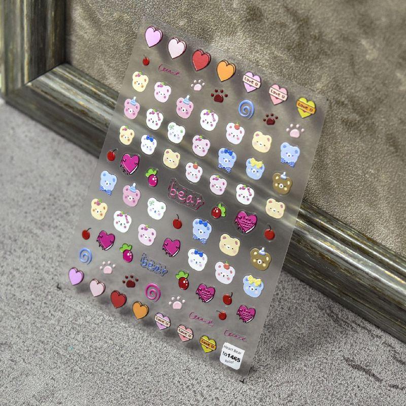 

Cartoon Smiley Face Relief Japanese Style Strawberry Bear Nail Sticker to1465 (Heart Bear) relief