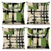 Green Plaid Simple Print Home Decor Pillowcase Bedroom Living Room Sofa Decoration Polyester Cushion Cover With Zipper