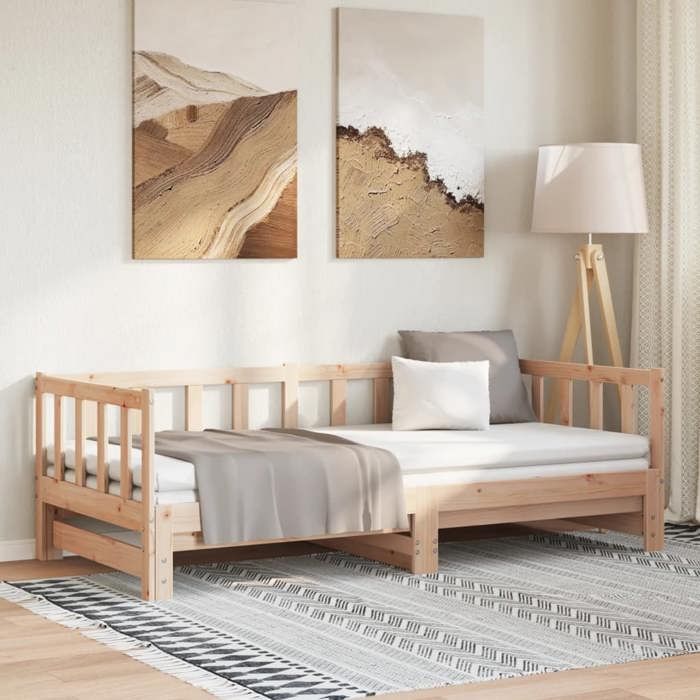 VidaXL Daybed with Trundle Bed, Sofa Bed, Guest Bed Frame, Living Room Interior Guest Bed, 836162