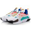 Li Ning Spark Mesh Slip Resistant Abrasion Resistant Low Top Sports Casual Shoes Women's White Orange Blue AGLQ066-3