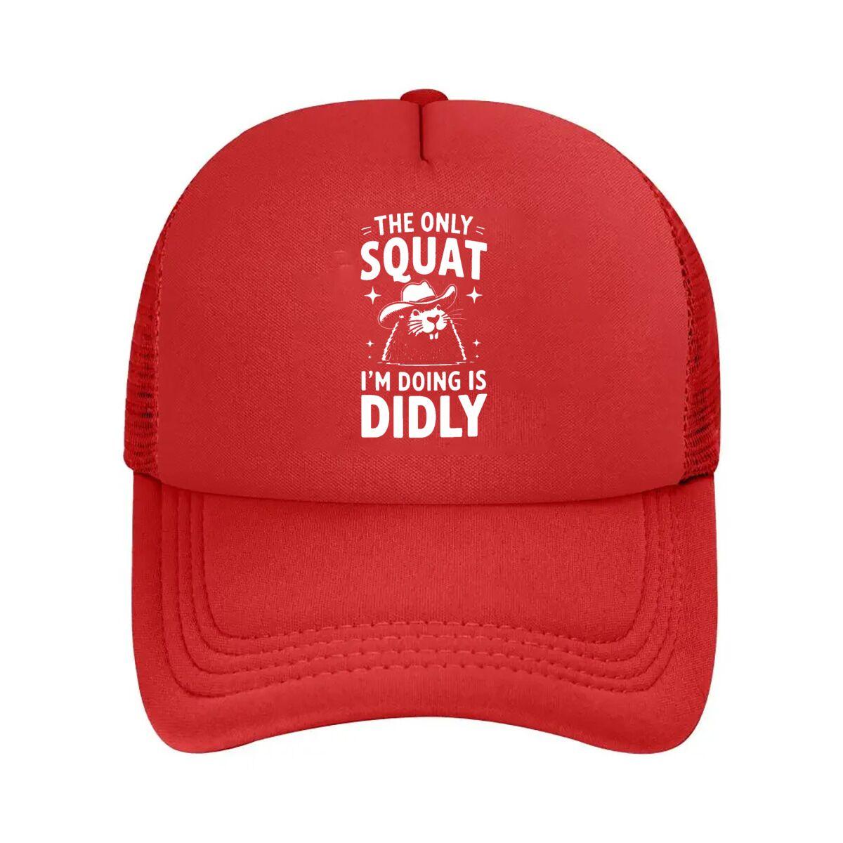 Squat Didly Beaver Cowboy Gym Mesh Baseball Cap Hip Hop Adjustable