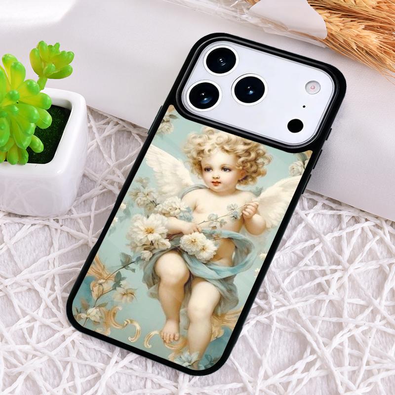 Cartoon Angel Baby Printing Phone Case for iPhone 17 Air 16 15 11 12 14 13 Pro Max Shockproof Cover