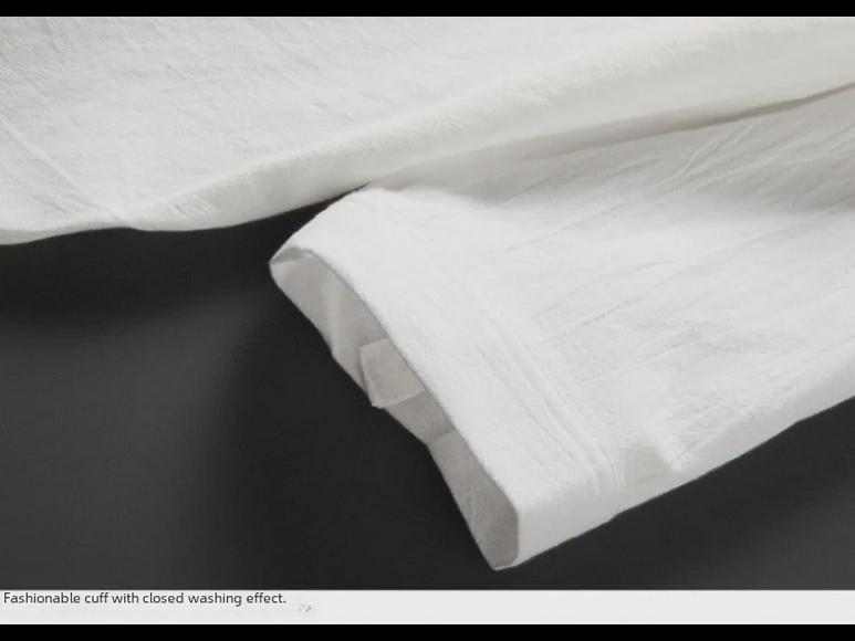 Men's Summer Three-Quarter Sleeve Linen Shirt - Loose Fit, Chinese Style, Cotton Blend Casual Top