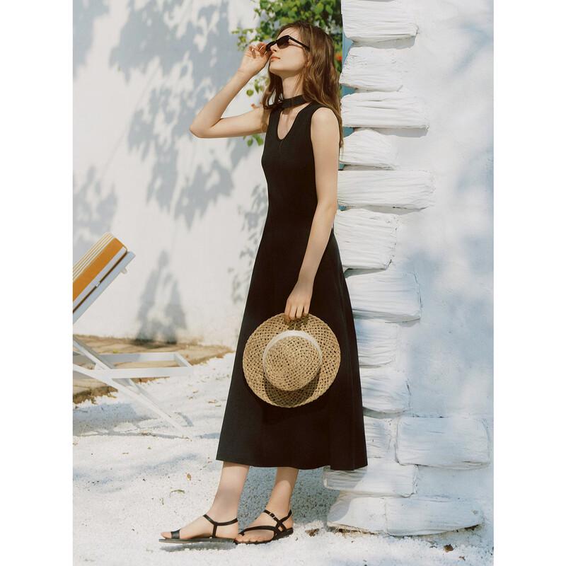 ELLE French Style Sleeveless A-Line Knit Dress