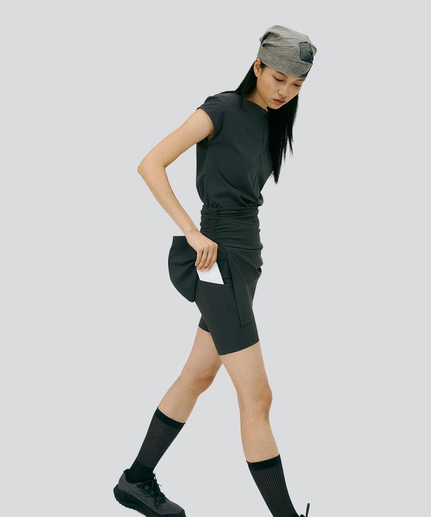 Collect Transitional Wrap Skirt Biker Shorts Women (Dark Grey)