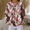 Women's Casual Shirts Long Sleeve Tops Button Up V Neck Loose Knit Fall Favorites For Women