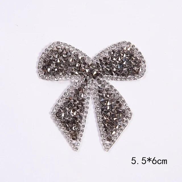 1PC Colorful Bow-Knot Sticker Rhinestone Iron-On Patches for Clothes Clothing Decoration Decal Patches for Jackets
