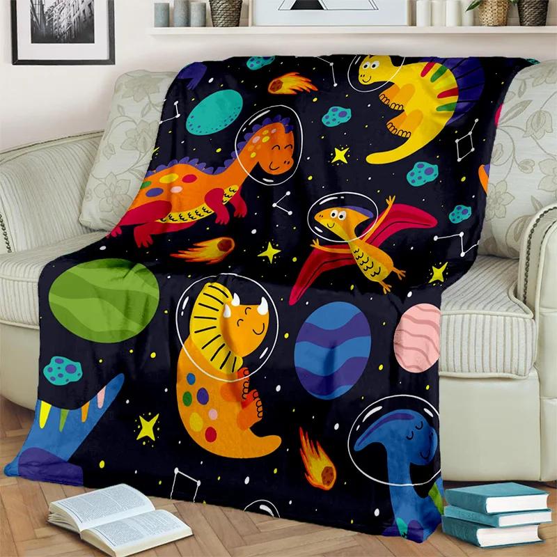 3D Dinosaur Space Cute Dino Children Cartoon HD Blanket,soft Throw Blanket for Home Bedroom Bed Sofa Picnic Office Cover Blanket