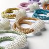 Magnetic Curtain Tiebacks Pearl Ball Elegant Woven Rope Curtain Holdbacks Magnet Drapery Tie Back Clips Curtain Holder for Living Room Bedroom Home