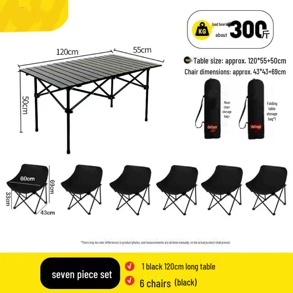 Portable Folding Picnic & Camping Table Chair Set for Outdoor & Night Market