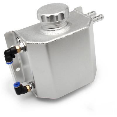 VEHSUN Aluminum Reservoir Tank Reserve Tank Overflow Tank Catch Radiator Extended Alloy Tank Universal Silver