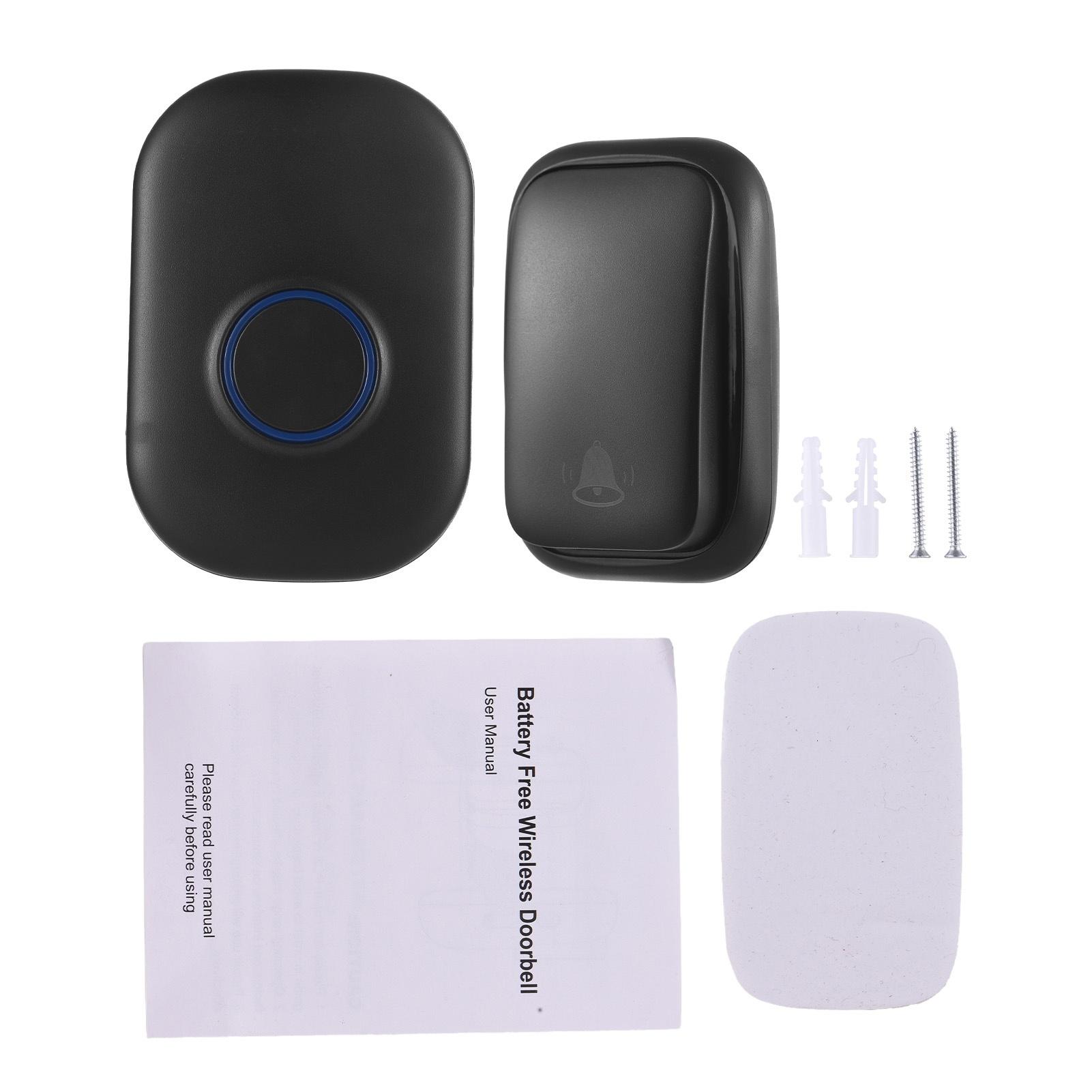 

Wireless Door Bell IP65 Proof Doorbell Portable Doorbell Kit with 32 Music 4 Adjustable Volume Levels for Home Room Office чёрный