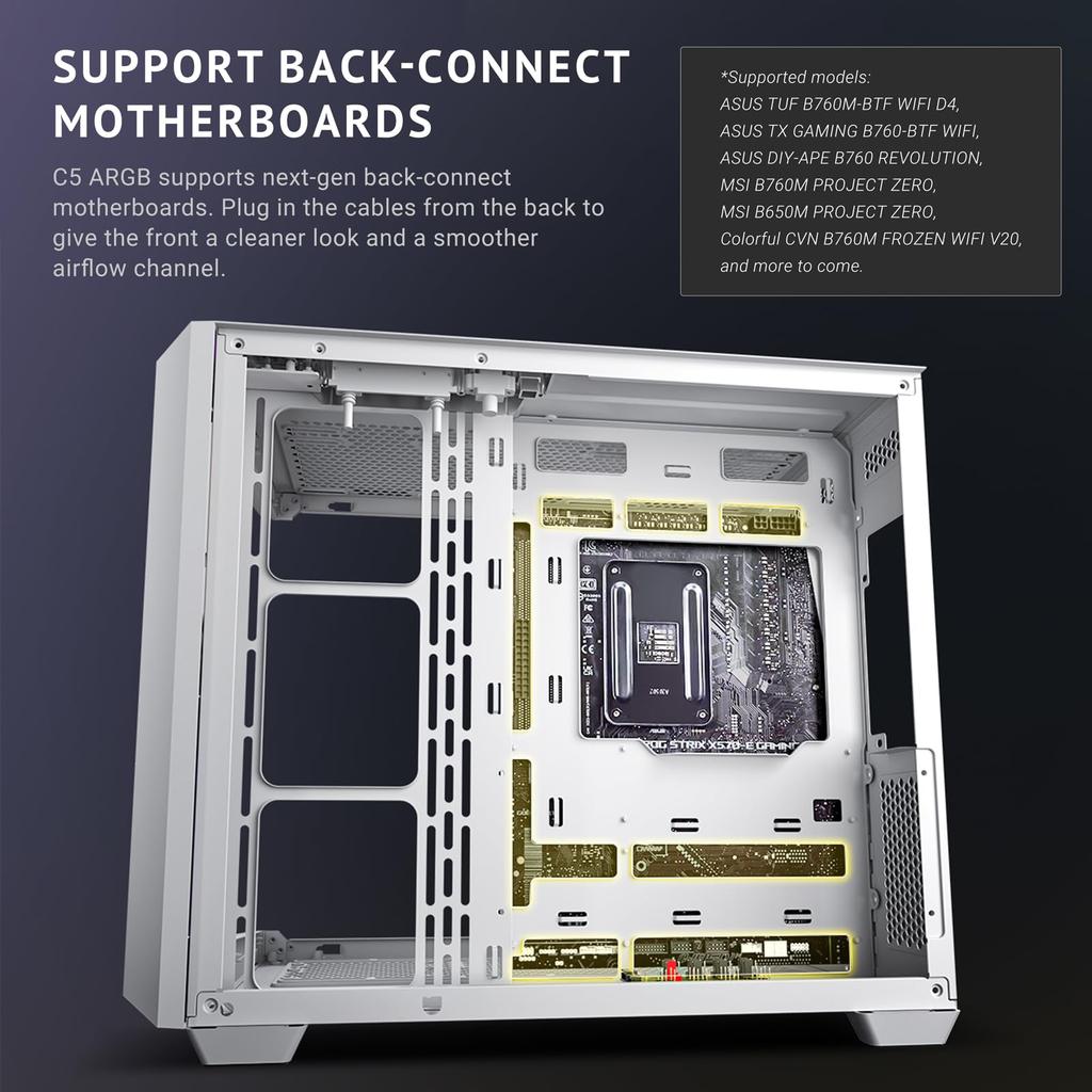 Antec PC Case Pillarless Constellation C5 ARGB White
